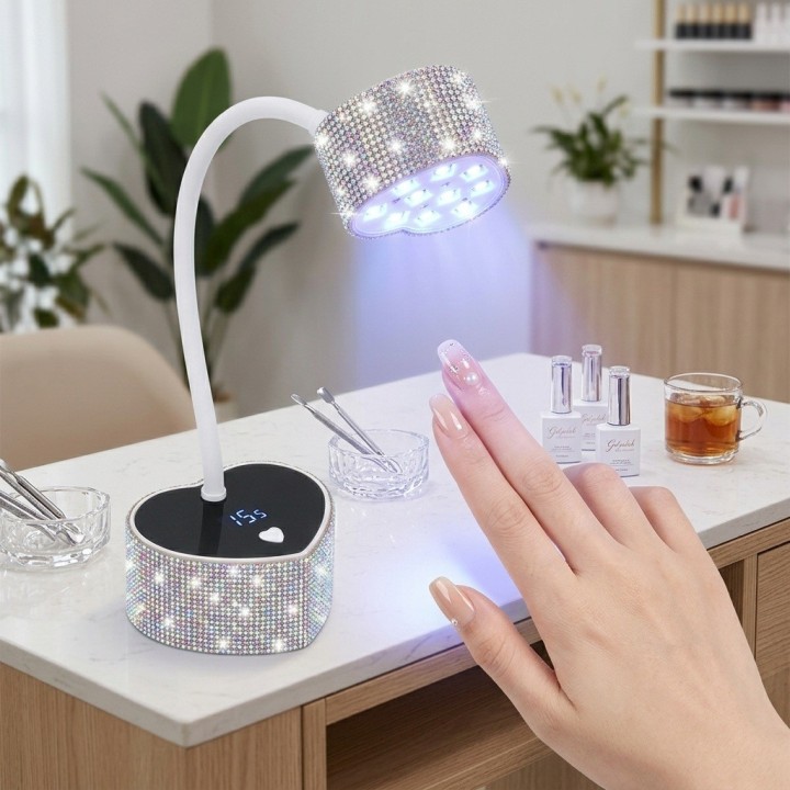 Lámpara Uv Led Secador Uñas 36w Ajustable Diamantes By20