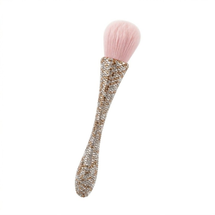 Brocha Maquillaje Polvo Bledo Uñas Mango Pedrería Diamantes