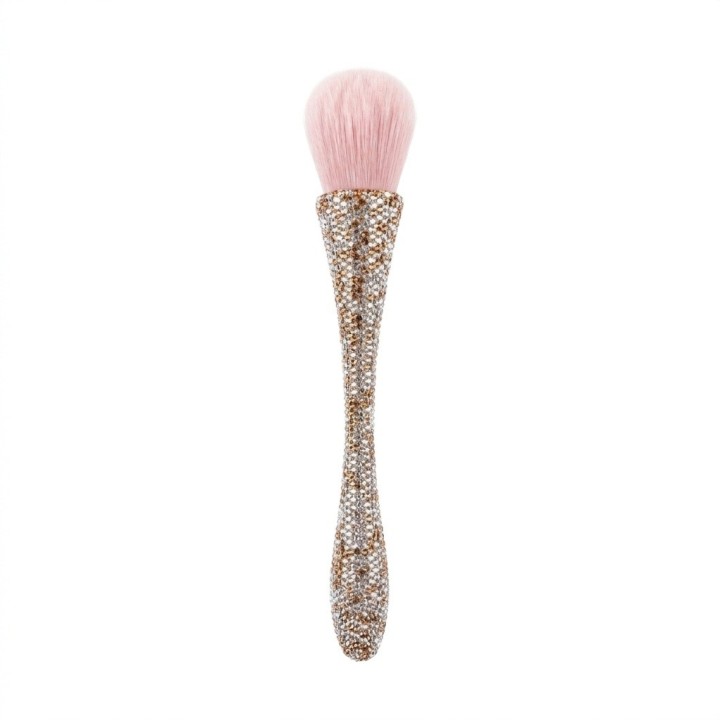 Brocha Maquillaje Polvo Bledo Uñas Mango Pedrería Diamantes