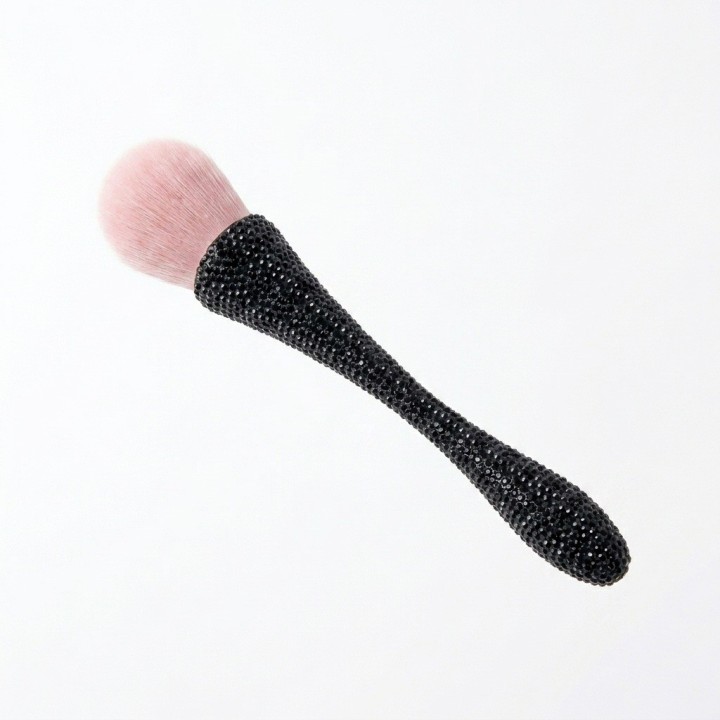 Brocha Maquillaje Polvo Bledo Uñas Mango Pedrería Diamantes