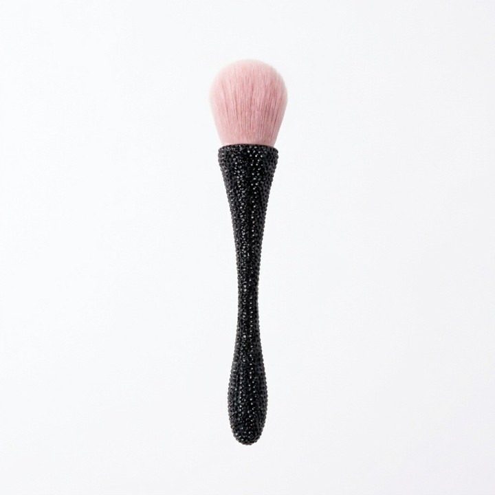 Brocha Maquillaje Polvo Bledo Uñas Mango Pedrería Diamantes