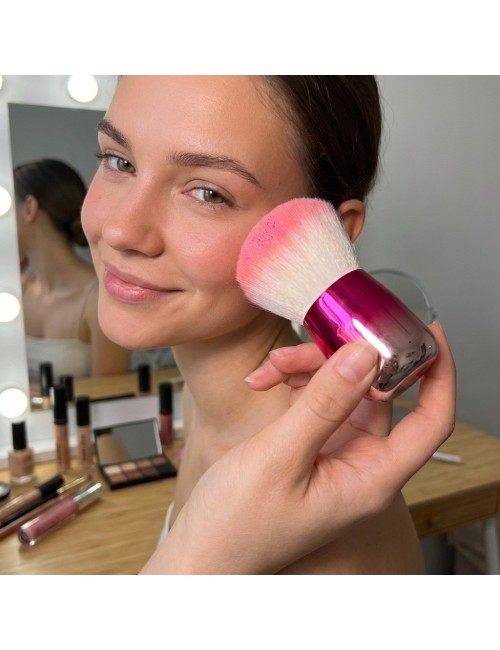 Brocha Kabuki Bledo Polvo Uñas Maquillaje Mango Metalizado