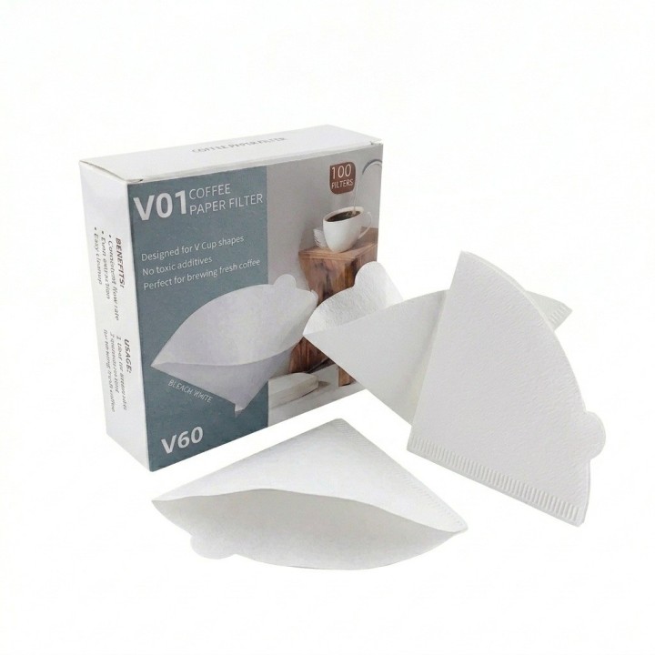 Filtros De Papel Para Café V01 V60 Forma De V Caja X100 Unds