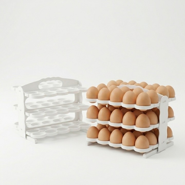 Organizador Bandeja Porta Huevos Nevera Apilable 60 Unds