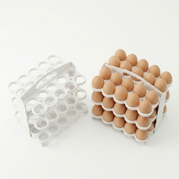 Organizador Bandeja Porta Huevos Nevera Apilable 60 Unds