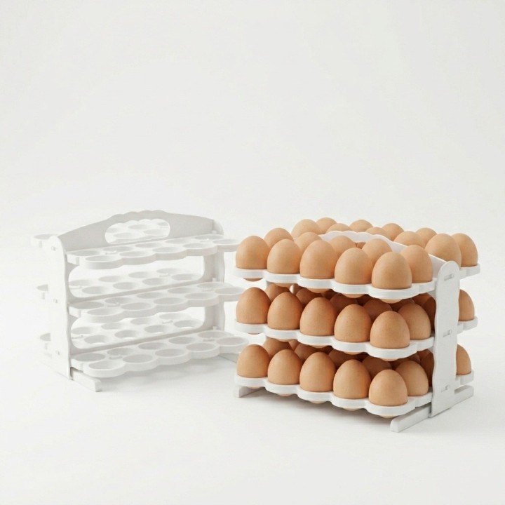 Organizador Bandeja Porta Huevos Nevera Apilable 60 Unds