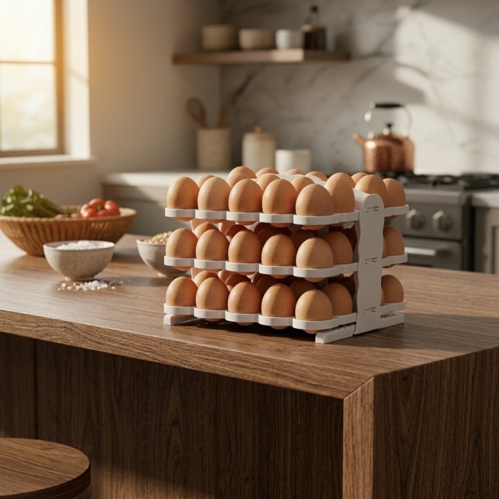 Organizador Bandeja Porta Huevos Nevera Apilable 60 Unds