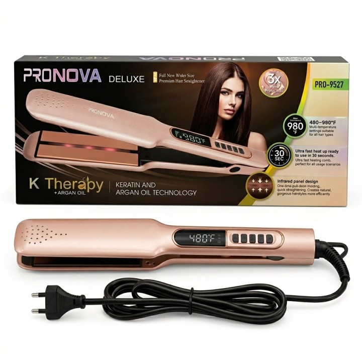 Plancha Cabello Profesional Deluxe Argan Keratina Pro-9527