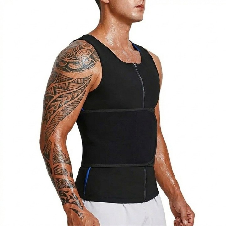 Chaleco Sauna Hombre Control Abdomen Moldeador Sudoración