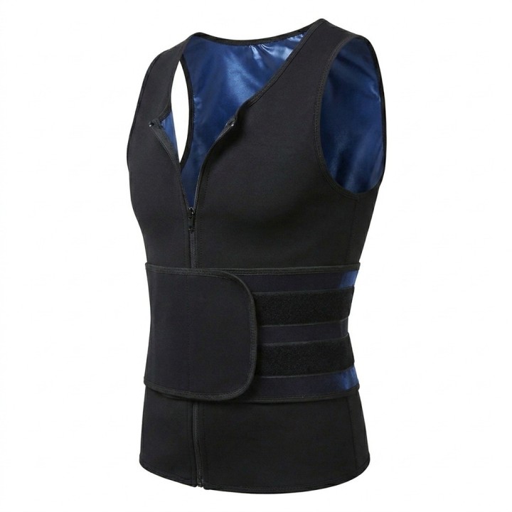 Chaleco Sauna Hombre Control Abdomen Moldeador Sudoración