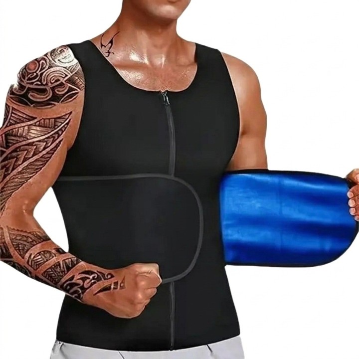 Chaleco Sauna Hombre Control Abdomen Moldeador Sudoración