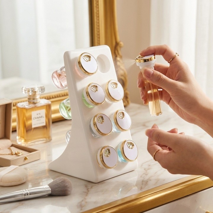 Set Especiero Organizador X8 Frascos Vidrio Soporte Elegante