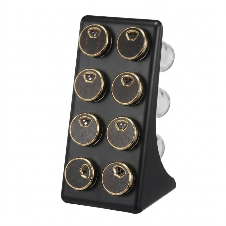 Set Especiero Organizador X8 Frascos Vidrio Soporte Elegante