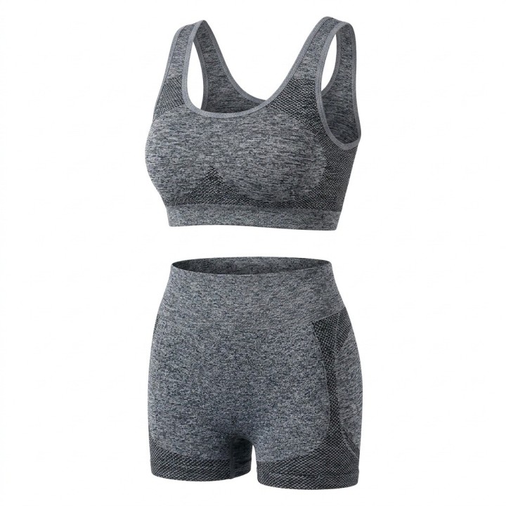 Conjunto Deportivo Mujer Top Y Short Seamless Talla Unica