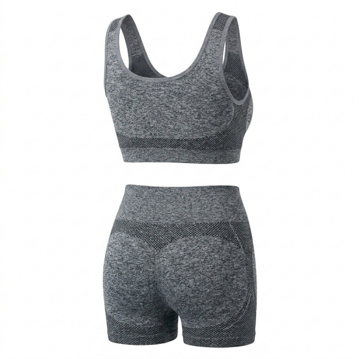 Conjunto Deportivo Mujer Top Y Short Seamless Talla Unica