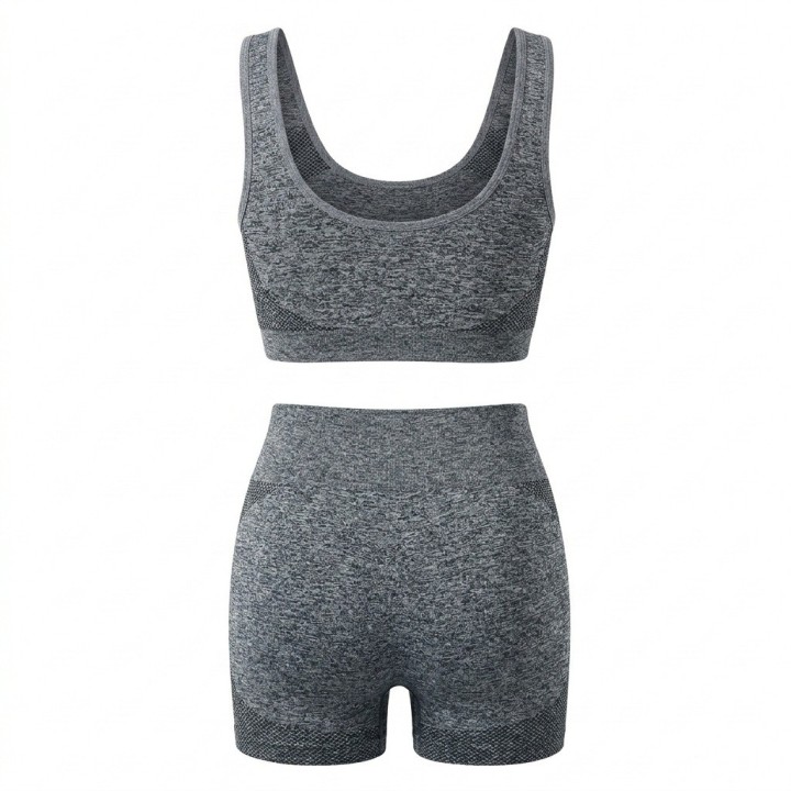 Conjunto Deportivo Mujer Top Y Short Seamless Talla Unica