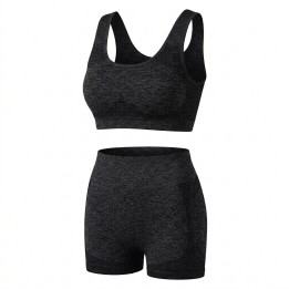 Conjunto Deportivo Mujer Top Y Short Seamless Talla Unica