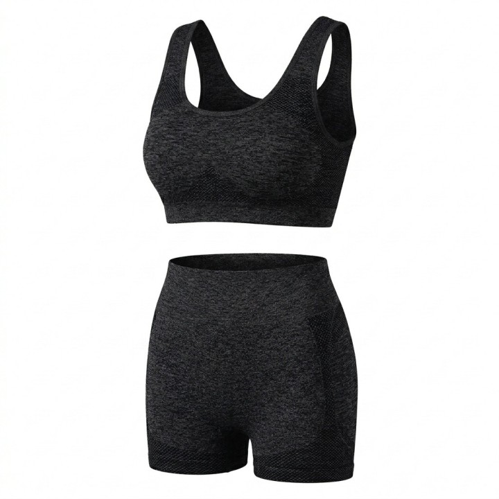 Conjunto Deportivo Mujer Top Y Short Seamless Talla Unica