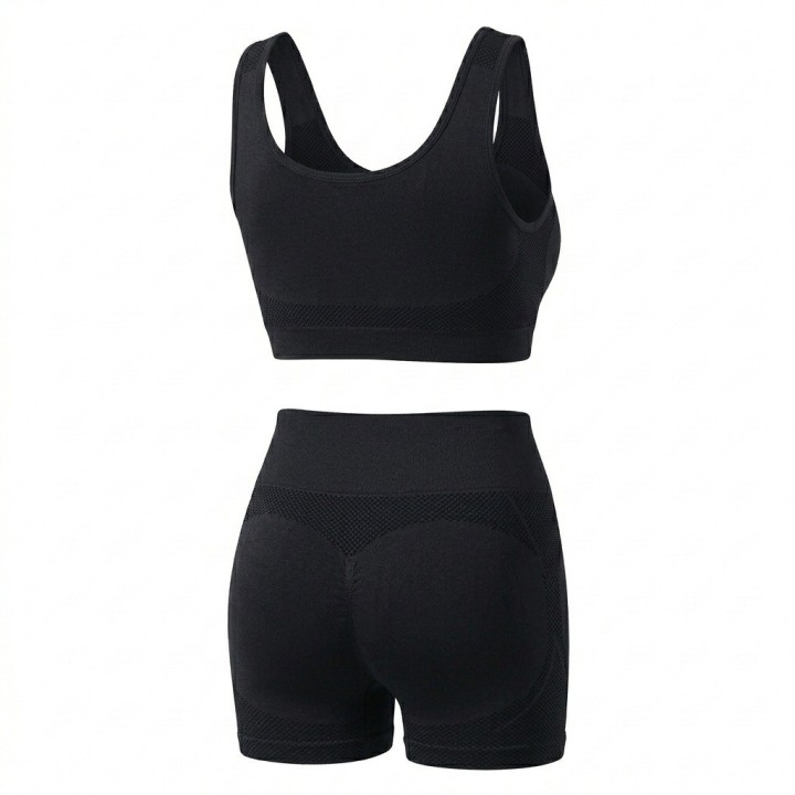 Conjunto Deportivo Mujer Top Y Short Seamless Talla Unica