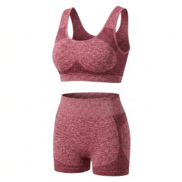 Conjunto Deportivo Mujer Top Y Short Seamless Talla Unica