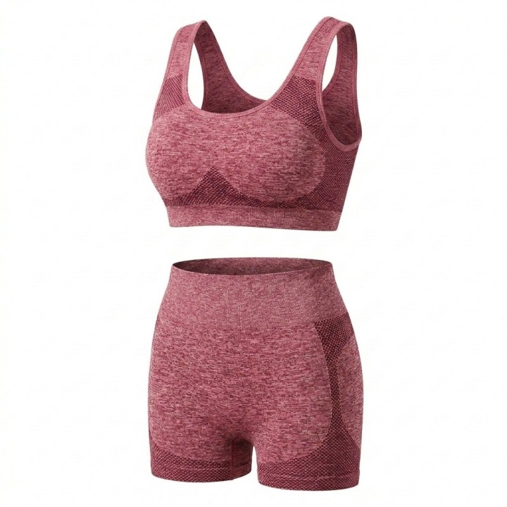 Conjunto Deportivo Mujer Top Y Short Seamless Talla Unica
