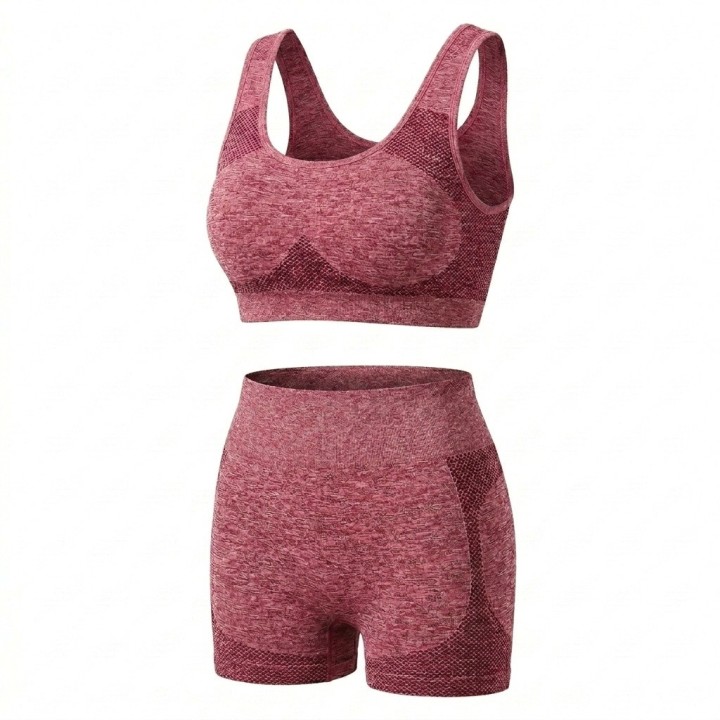 Conjunto Deportivo Mujer Top Y Short Seamless Talla Unica