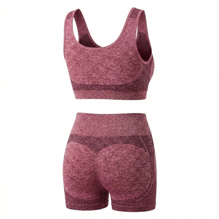 Conjunto Deportivo Mujer Top Y Short Seamless Talla Unica