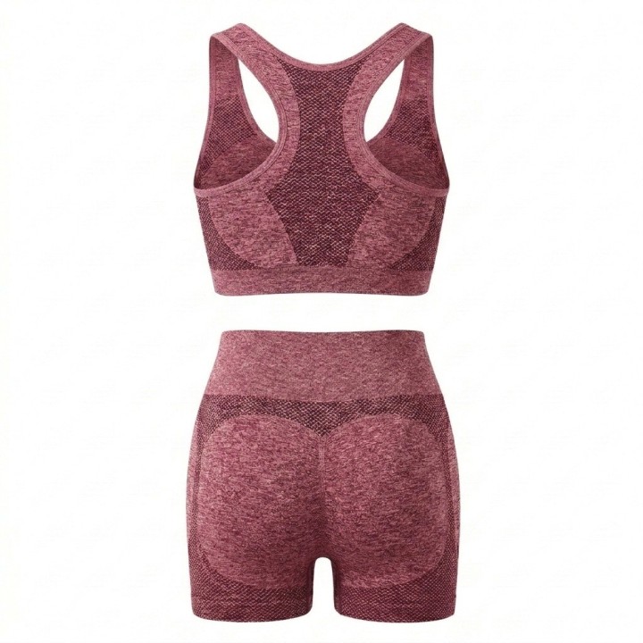Conjunto Deportivo Mujer Top Y Short Seamless Talla Unica