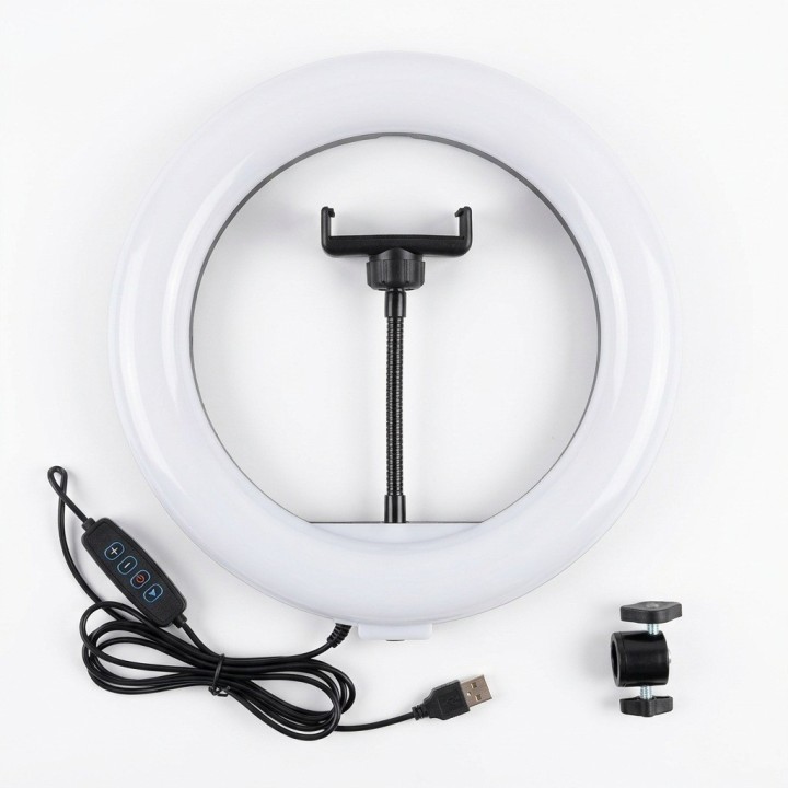 Aro Luz Led 30cm 12 Pulgadas Soporte Celular Control Usb