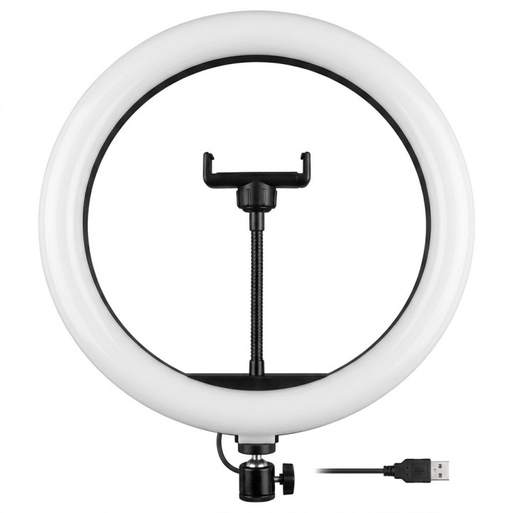 Aro Luz Led 30cm 12 Pulgadas Soporte Celular Control Usb