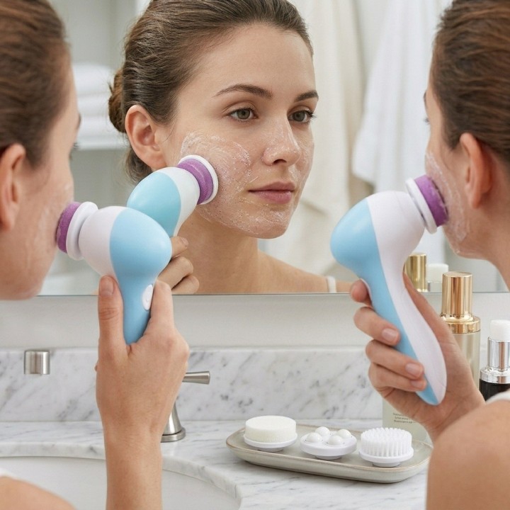 Cepillo Facial Eléctrico Limpiador Masajeador 5 En 1 Ae-8782