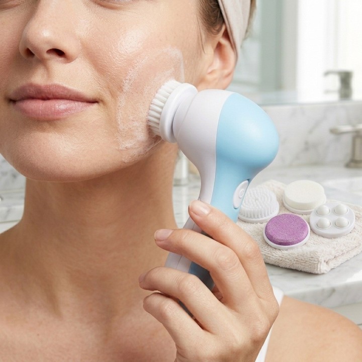 Cepillo Facial Eléctrico Limpiador Masajeador 5 En 1 Ae-8782