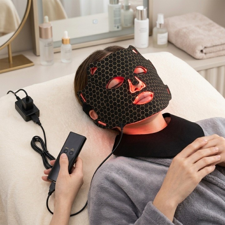 Mascara Facial Led Silicona Terapia Luz Rejuvenecedora