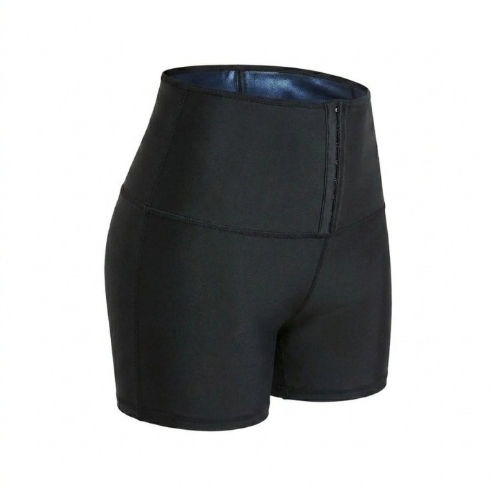 Short Pantalón Deportivo Sauna Moldeador Mujer Negro