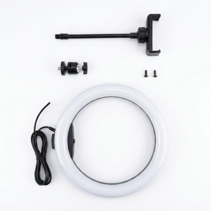 Aro Luz Led 26cm 10 Pulgadas Soporte Celular Control Usb