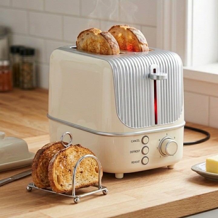 Tostadora De Pan Automática 2 Rebanadas Estilo Retro 800w