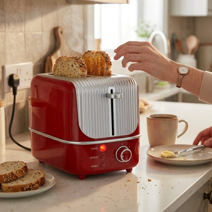 Tostadora De Pan Automática 2 Rebanadas Estilo Retro 800w