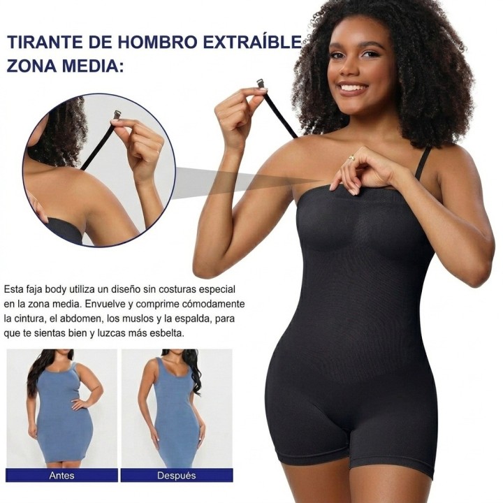 Faja Body Moldeadora Reductora Strapless Levanta Glúteos