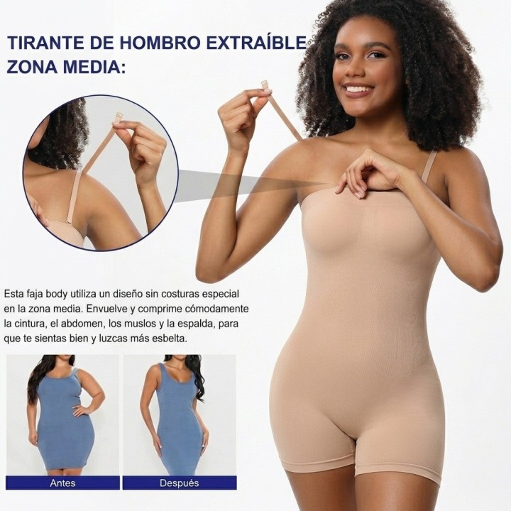 Faja Body Moldeadora Reductora Strapless Levanta Glúteos