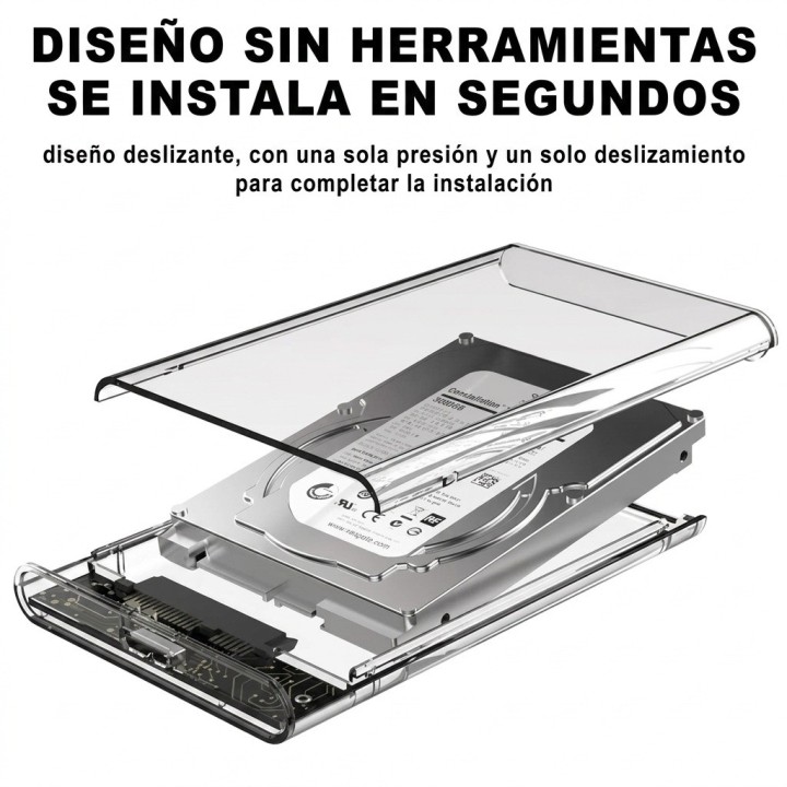 Caja Transparente Disco Duro 2.5 Sata Usb 3.0 Sataii 2tb Max