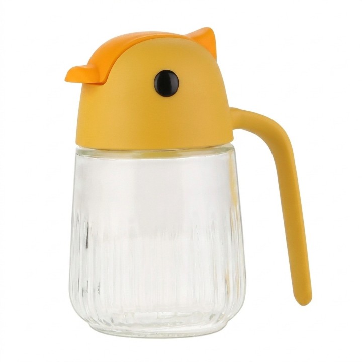 Dispensador Aceite Vidrio Tapa Automática Diseño Pájaro