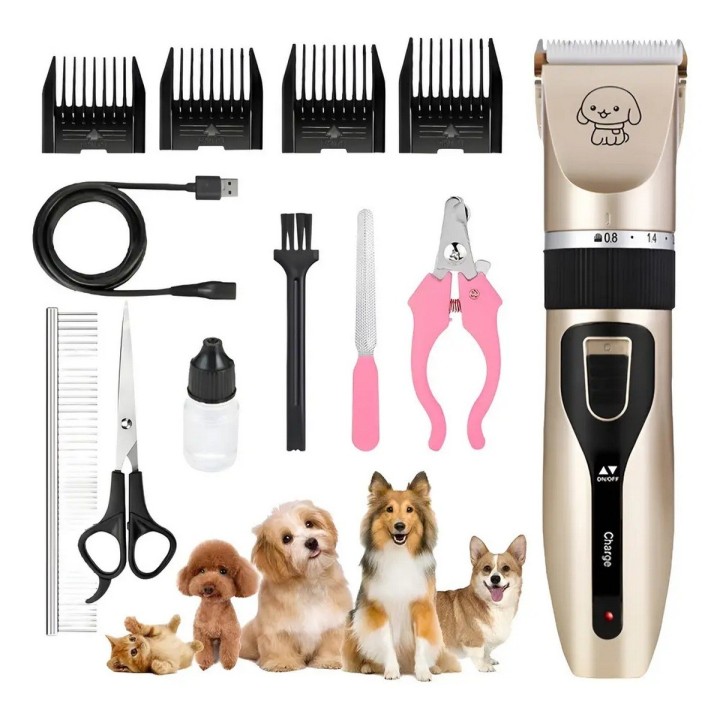 Kit Máquina Cortapelo Perros Gatos Inalámbrica Profesional