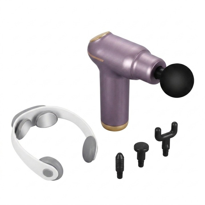 Kit Pistola De Masaje Fascia Y Masajeador Cervical