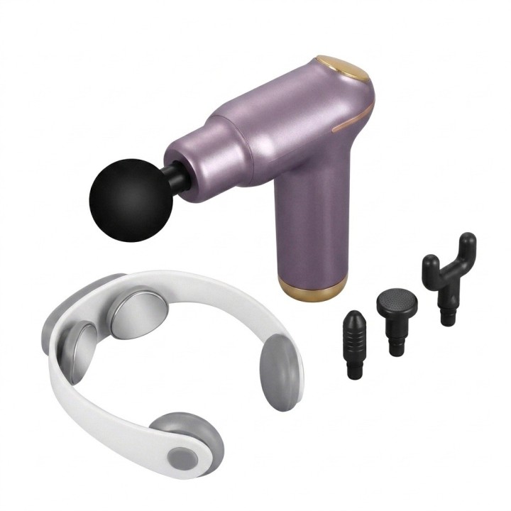 Kit Pistola De Masaje Fascia Y Masajeador Cervical