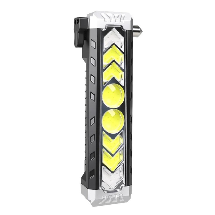 Linterna Táctica Auto Emergencia Solar Imán Rompecristal