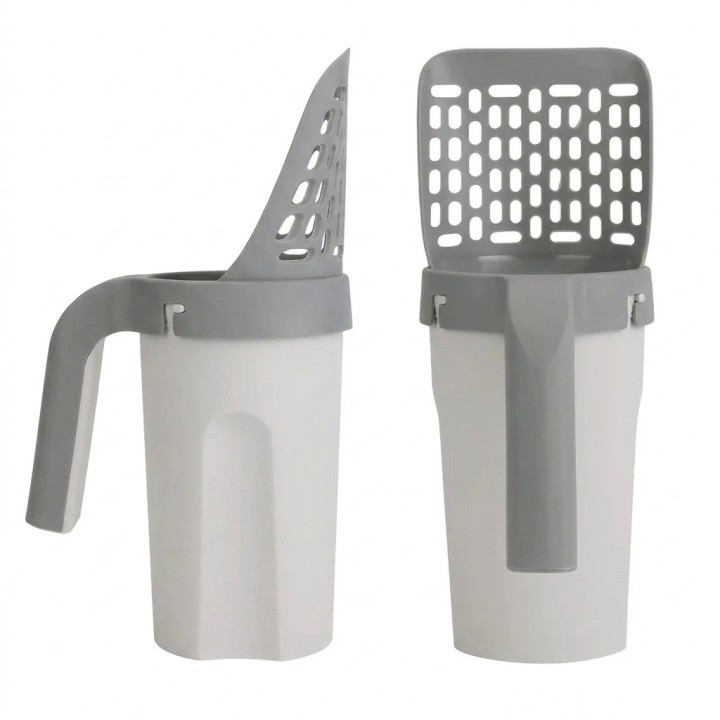 Pala Recogedor Gatos Integrada Con Bote Basurero Dispensador