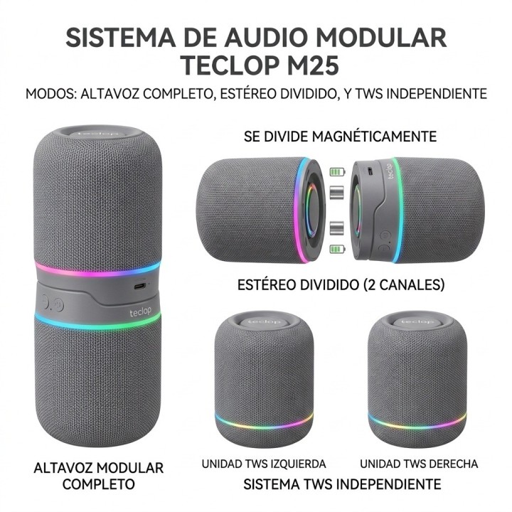 Parlante Bluetooth Sw-tl M25 Modular Tws 2 En 1