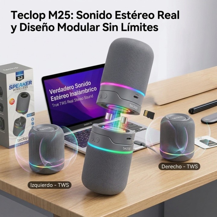 Parlante Bluetooth Sw-tl M25 Modular Tws 2 En 1