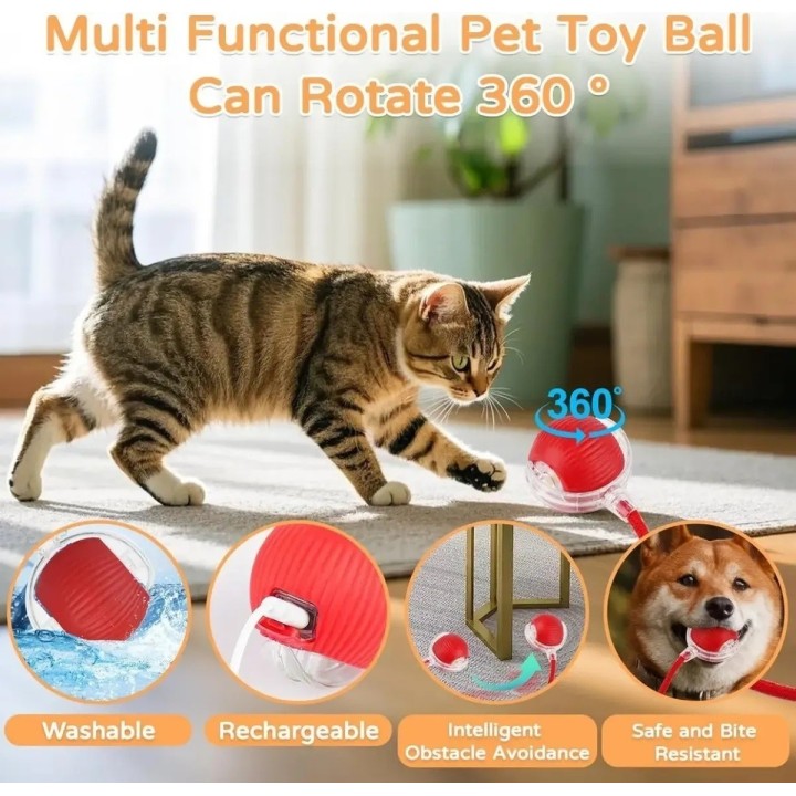 Pelota Inteligente Interactiva Mascotas Recargable