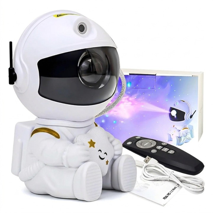 Proyector Galaxia Estrellas Astronauta Luz Noche Usb